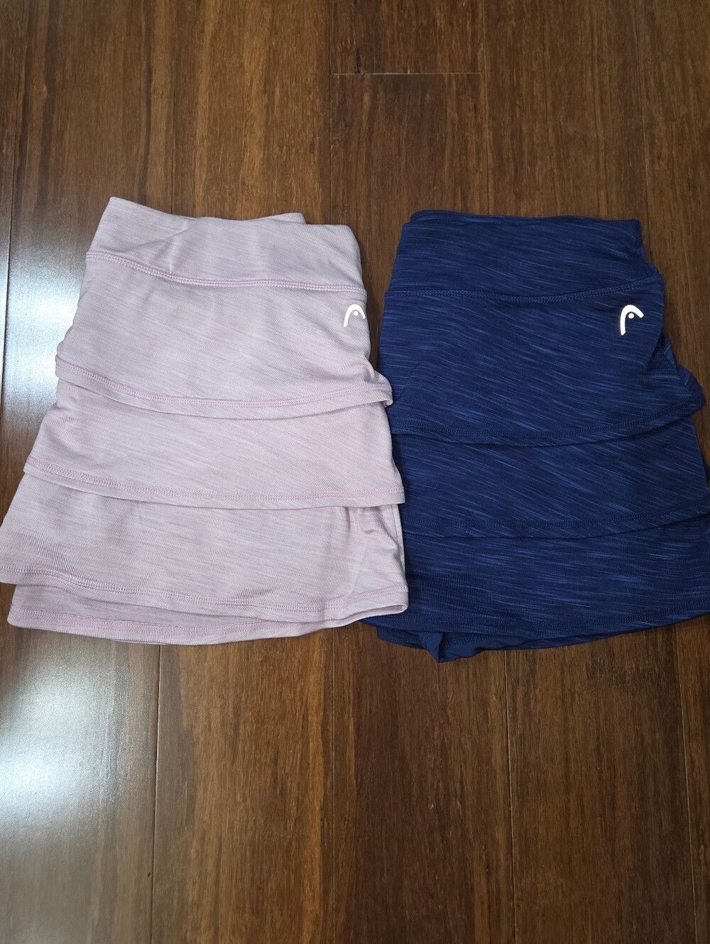 2 HEAD SCALLOPED RUFFLE SPORTY ATHLETIC SKORT MAUVE & BLUE MEDIUM - Picture 7 of 9